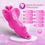 Thong Panty Wearable Vibrator Adult Sex Toys For Women, App & Remote Control Clitoris Stimulator Novelties Adult Toys With 9 Vibrations, Mini Discreet Butterfly Vibrator For Women Couple (Pink)