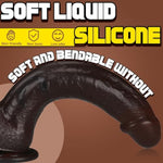 Huge 9.8” Realistic Silicone Dildo – Black Thick Lifelike Sex Toy With Hands-Free Strong Suction Cup For Vaginal, Anal & G Spot Play – Big Adult Penis Sex Toys For Women Men Couples