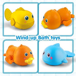 Bath Toys For Toddlers, Magnetic Fishing Games Kids Bathtub Toys, Mold Free Wind-Up Toys Swimming Fish Duck Whale Floating Water Toys For Kids Baby Infant