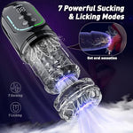 Male Masturbator Adult Toys, Penis Pump Male Sex Toys For Men Pocket Pussy 7 Thrusting Rotating Vibrating Sucking Licking Stroker Lcd Sex Machine Games Adult Sex Toy With App