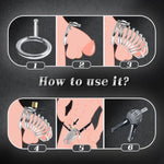 Male Chastity Cage Sex Toys For Men, Large Chastity Device With 3 Sizes Rings And Elastic Auxiliary Belt For Men Penis Exercise, Cock Cage Bondage Gear Accessories Adult Toy For Couple