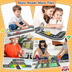 42Pcs Magnetic Tiles Road, Magnetic Building Blocks City Construction Toys For 3+Year Old Boys Girls, Kids Montessori Toys For Toddler, Stem Learning Gifts