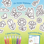 DIY Jelly Stickers Set - 10 Reusable Stickers, Art Kit with Flowers and Butterflies Designs