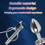 Electric Shock Toy Set For Beginner Thread Hollow Urethra Penis Plug Luxury Jewelry Base Anal Plug Accessories