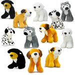 Plush Dogs Animals (12 Pack) Assorted Stuffed Puppies - 5 Inches, Small Plushed Animals, 6 Designs - For Birthday Party Favors Gifts For Kids