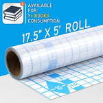 Clear Adhesive Contact Paper, 17.5 Inch x 5 FT for Book Covers & Crafts