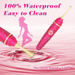 Vibrator Wand Female Adult Sex Toys For Women, 4 In 1 Squirting Vibrator With 10 Modes Pinpoint Clitoral G-Spot Dildo Nipple Stimulator High Frequency Mini Bullet Vibrators 3 Silicone Head