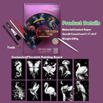 Colorful Animal Scratch Art Painting Book for Adults - 10 Pack