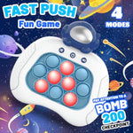 Fast Push Game, Pop Bubble Fidget Toy Quick Push Light Up Popping Game Toys For Ages 4-12, Birthday Gifts For Boys & Girls & Teens (Unicorn)
