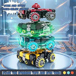 4-Pack Transforming Car & Robot Fidget Toys Bulk,Transformable Fidget Spinners For Kids,Christmas Stocking Stuffers For Boys,Stress Relief Sensory Toys,Party Favors Action Figures Set For Ages 5-13