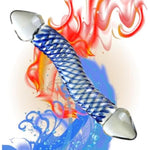 Double Ended Glass Dildo Crystal Penis,Crystal Realistic Dildo Pleasure Stick With Spiral Texture And Vivid Glans Anal Plug, Prostate Massager Sex Toy Stimulates G Spot For Men Women(Style 2)