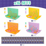 4 In A Row Pack Of 16 Birthday Party Favors For Kids Age 5-12. Classroom Prizes For Students, Bulk Gifts, Mini Travel Board Games And Toys, Goodie Bags And Pinata Stuffers