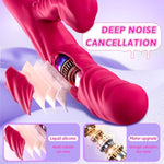 Thrusting Vibrator Sex Toys-G Spot Dildo Clitoral Vibrator With 8 Thrusting & 8 Slap Vibrators Female Tools Clit Stimulator Rabbit Vibrater Sex Toy For Adult Women & Couple Games?Rose Red?