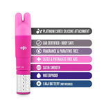 Rose Revitalize Massage Kit - Massager, External Massager Vibrator - 3 Ultrasilk Smooth Puria Silicone Attachments For Pleasure, Stress Relief - Waterproof - Pocket Sized - Pink