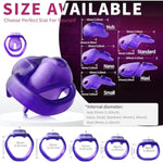 Ht-V5 Male Chastity Cage - Lightweight Resin Male Chastity Cage With Click&Lock Key | Ergonomic Design| Bondage Gear &Adult Sex Toy For Men – Includes 5 Ring Sizes (Purple, Nub)