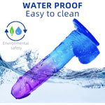 Adult Sex Toy With Suction Cup Dildo,Small Realistic Clear 6 Inch Cute Purple-Blue Dildo, Suitable For Beginner Women/Men/Gay With Thin And Slim Poke, Can Be Use For G-Spot And Anal