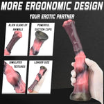 Silicone Horse Dildo (Black And Red)