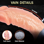 Strap-On Realistic Silicone Dildo, Wearable Sex Harness For Couple Pegging, Women Lesbian Female Masturbation, Sex Fun, 8.7'', (No Vibrations)