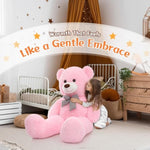 Pink Giant Teddy Bear 4 Feet, Lovely 47Inch Classic Stuffed Animals Plush, Daughter Girlfriend Birthday Gift For Lover, Party Favor