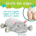Gloria The Hippo Memory Foam Pillow Plush With Kid'S Diary That Stores In Belly Pocket, 15” Stuffed Animal, 6" Journal