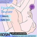 Bdsm Bondage Restraint Kits 12Pcs Sets Sex Toys Handcuffs Ankle Collar Cuffs Blindfold Feather Tickler Ball Gag Anal Plug Sm Games Adjustable For Women Men