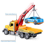 Big Tow Trucks Toy Trucks With Hook And Car For Boys Pull Back Truck Toys With Light And Sound For Kids (1:18 Plastic Tow Truck)