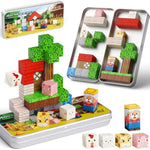 Mini Magnetic Blocks Farm Animals - 35 Pcs Travel Magnet Building Blocks For Toddlers - Stem Educational Magnet Toys With Portable Iron Box For Kids Ages 3-8 Years Old Boys & Girls