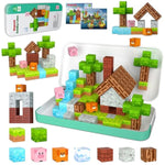 Mini Magnetic Blocks Travel Toys For Kids - 35 Pcs Magnet Building Blocks Building Cubes With Iron Box Stem Educational Magnetic Toys Christmas Birthday Gift For Ages 4-8 Boys Girls Toddlers