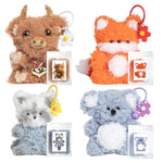 Fluffy Pipe Cleaner Craft Kit Set, 4-Pack DIY Plush Animal Keychain Making Kit
