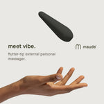 Cone Charcoal Small Butt Plug - Silicone, Waterproof & Phthalate Free Butt Plug + Green Vibe Platinum Grade Silicone Personal Massager - 3 Speed Water Resistant Handheld Massager