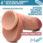Curve Novelties 83237: Jock Dual Density 6In Silicone Dildo W/Balls