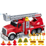 Kids Toys For 3 4 5 6 7 8 Years Old Boys, 15" Large Fire Truck Toy, Friction Powered Fire Rescue Truck Vehicle Toy With Lights And Sirens Sounds, Water Pump, Ladder, Birthday Gifts For Boys Girls
