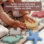Silicone Beach Toys For Toddlers, Collapsible Sand Bucket & Shovel Set, For Kids 1-3 3-5, Travel Essentials With 6 Animal Shapes For Boys & Girls