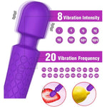 Powerful Vibrator Wand, G Spot Cordless Rechargeable Vibrators With 20 Patterns & 8 Intensity, Quiet Clit Vibrator, Clitoris Stimulation, Dildo, Female Wand Massager For Her Pleasure Adult Toys (A)
