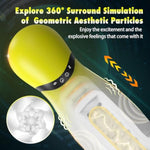 Male Sex Toys For Men Thrusting Male Masturbator - Flesh Light 3D Textured Pocket Pussy Vagina Mens Stroker 3 Squeezing & Thrusting 10 Vibrations, Adult Sex Toys Blowjob Machine For Men (Yellow)