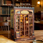 Retro Miniature Bookcase 3D Wood House with LED Light Kit