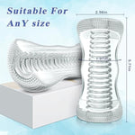 Clear Male Masturbator Blowjob Pocket Pussy Sex Toy For Men, Soft Tpe Material Handheld Adult Toy, Portable Sucking Vagina Cup With 5.7”Textured Tunnel For Realistic Deep Throat Pleasure