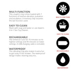 Dual Silicone Rings Rechargeable Vibrating Enhancer for Couples with 7 Functions of Vibration Waterproof Design