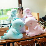 11.8 Inch Cute Dinosaur Plush Toys, Plush Stuffed Animal Dino Hugging Pillow Soft 3D Pom Plush Toy, Birthday Gifts For Kids Girls Boys (Blue)