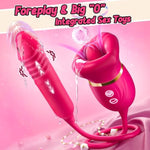 Vibrator Dildo Women Sex Toys - Mouth Rose Sex Toy Thrusting G-Spot Vibrators With 10 Tongue Licking, Suction & Vibrations, Sucking Vibrator For Clit Nipple Anal Stimulation For Women Couples