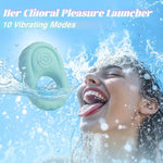 Liquid Silicone Soft Vibrating Cock Ring With Clitoral Stimulator, Pleasure Penis Ring Vibrator With Penetration Buffer Rings Set, Couples Adult Sex Toys For Men Women, Male Sex Toy Game