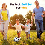3-Pack Sports Balls, 5-Inch Soccer Ball, Basketball & 7 Inches Footballs For Toddlers Adult, Party Favors For Kids Christmas Stocking Stuffers, Xmas Gifts Goodie Bag Fillers, With Air Pump