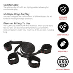 Scarlet Couture Bed Bondage System, Adult Sex Toys & Furniture For Kinky Couples, Restraint Gear & Accessories For Women Pleasure, Self Bondage Cuffs Fits Any Bed Size, Bdsm Kit