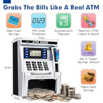 Atm Piggy Bank For Kids, Atm Machine For Real Money With Debit Card, Bill Feeder, Coin Recognition, Balance Calculator, Electronic Savings Safe Box, Gifts For Teen Boys Girls