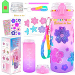 Decorate Your Own Water Bottle Kits for Girls Age 4-12 Flower