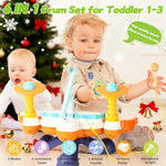 Baby Drum Set, Kid Drum Set For Toddlers 1-3, Baby Toys For 1 Year Old Boy Girl Gifts With Microphone Toddler Drums 12 18 Months 1 2 3 Christmas Birthday Gifts
