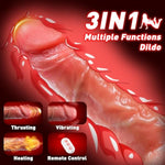 Thrusting Dildo Vibrator Sex Toys, Heating Realistic Dildos For G Spot Anal Stimulation With 7 Thrusting & 9 Vibration Mode, Remote Control Strong Suction Cup, Adult Sex Toys For Woman Couples 8"
