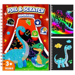 Dinosaur Foil Art & Scratch Art Book, 2-in-1 Mess-Free Craft Kit for Kids