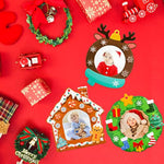 Christmas Picture Frame Craft Kits with Self-Adhesive Foam Stickers for Kids Holiday Party Favor