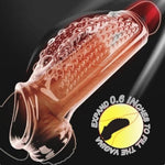 Penis Sleeve For Men Sex Toys Penis Extender Girth Sleeve With Ball Stretcher Penis Ring Delay Ejaculation Stronger Erection Enhancement, Adult Sex Toys Cock Sleeve For Couples Transparent